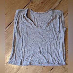 LOFT Women's Soft Tan V-Neck Tee